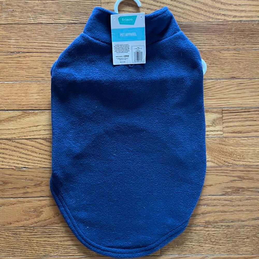 Dog Coat: Navy Blue Fleece Vest, Large